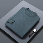 Casual Men's Solid Color Loose Round Neck Wool Sweater