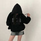 New Student Loose And Idle Letters Hooded Fleece Lined Sweater