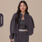 Aoli Velvet Sports Jacket For Women Loose Lapel Yoga