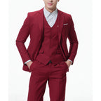 Men's Solid Color Casual Business Casual Three-Piece Suit