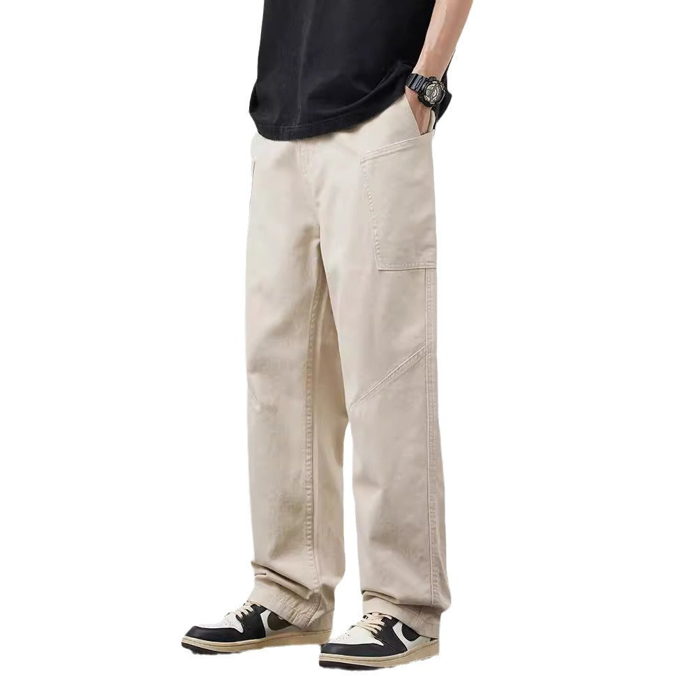 American Casual With Big Pockets Loose Cargo Pants