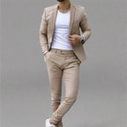 Men Leisure Set Digital Printing Two Button Suit Top Two-piece Pants