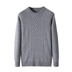 All-matching Seven-needle Thickened Twisted Round Neck Men's Sweater