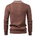 Men's Sweater Lapel Zipper Knitted Sweater