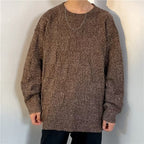 Winter Thickened Diamond Lattice Sweater Men's Loose Casual