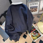 American Campus Retro Lapels Half Zipper Sweater