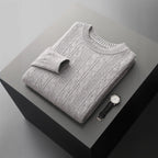 Men's Double-strand Thickened Jacquard Knitted Sweater Casual Business Warm