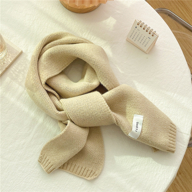 Male And Female Students' Knitted Simple All-match Scarf