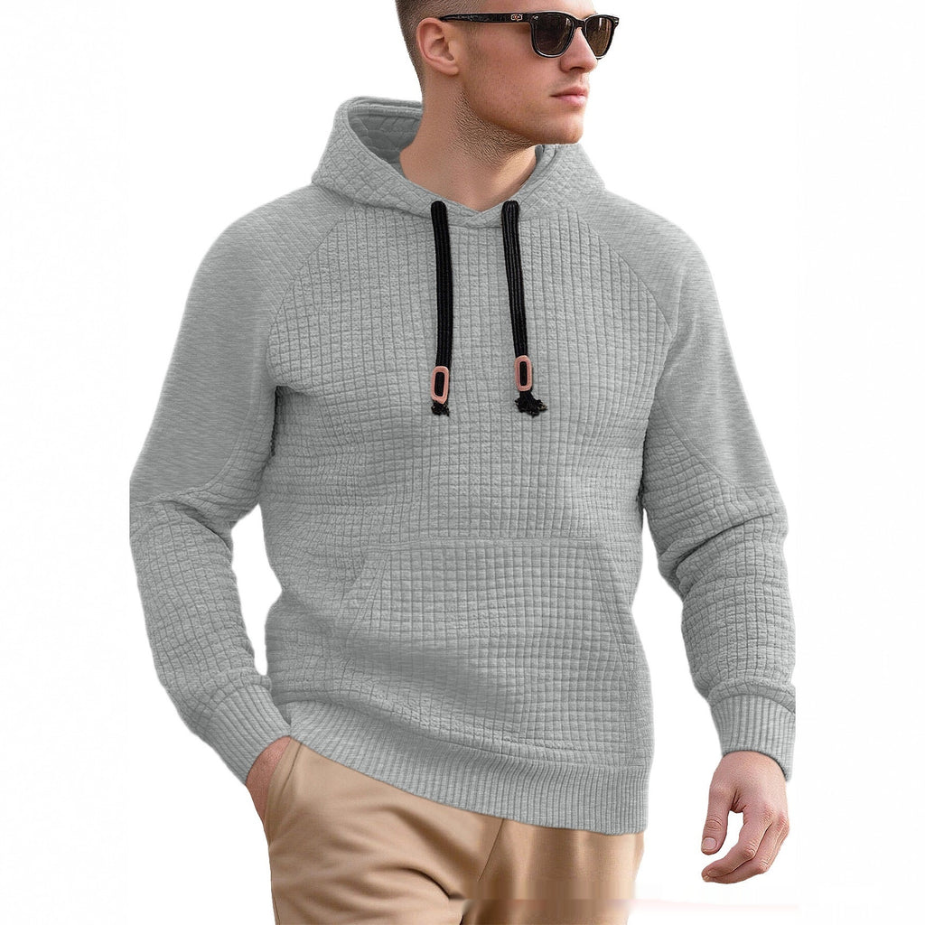 Men's Casual Hooded Jacquard Sweatshirt