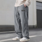 Fashionable European-style American-style Draping Straight Corduroy Trousers
