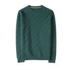 Jacquard Woven Round Neck Sweater Men's Pullover Sweater