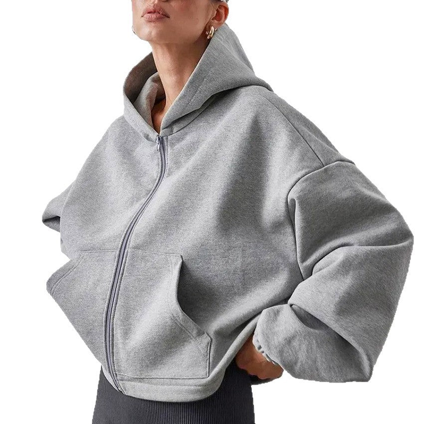 Autumn And Winter New Outdoor Sports Loose Cardigan Hoodie