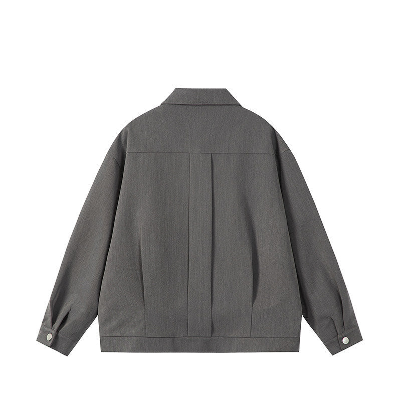 New Versatile Zipper Spring And Autumn Fashion Simple Jacket Coat Japanese Black