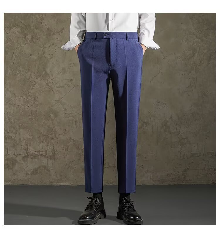 Draping Skinny Casual Slim Fit Straight All-matching Thick Small Suit Pants
