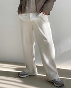 Men's Loose Solid Color Corduroy Ankle-tied Casual Pants