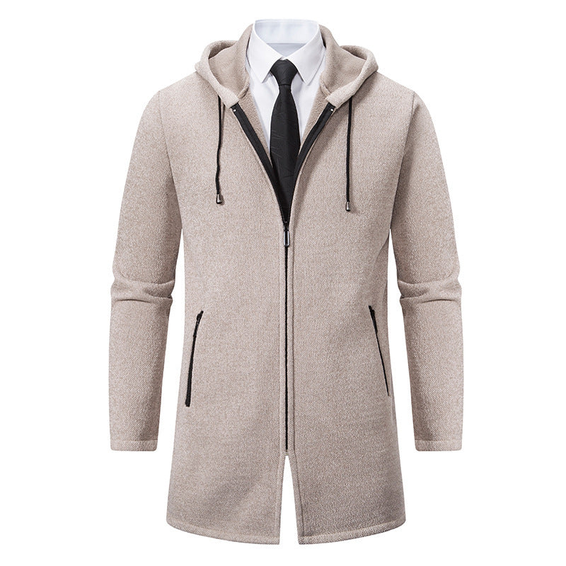 New Men's Chenille Hooded Cardigan Sweater