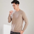 Men's Solid Color Round Neck V-neck Wool Sweater Knitted