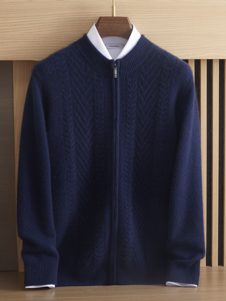 Pure Cashmere Shirt Thick Twisted Sweater Light Luxury Sweater Coat