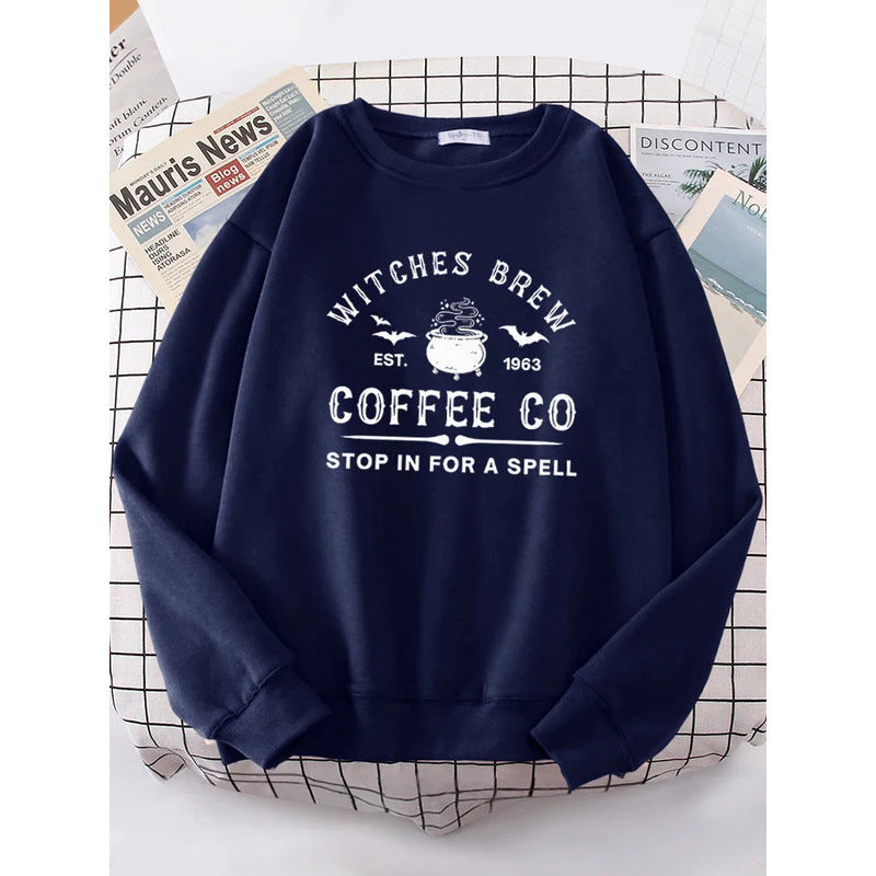 Witches Make Coffee Straight Letter Hoodie Letter Print