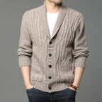 Autumn And Winter Men's Knitted Jackets Men's Korean Style Jacquard