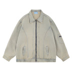 Loose Yellow Mud Color Denim Coat For Men