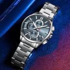 Men's Steel Strap Watch Waterproof Six-pin Timing