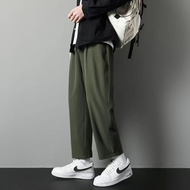 Ice Silk Pants Men's Pants Summer Thin Loose Straight