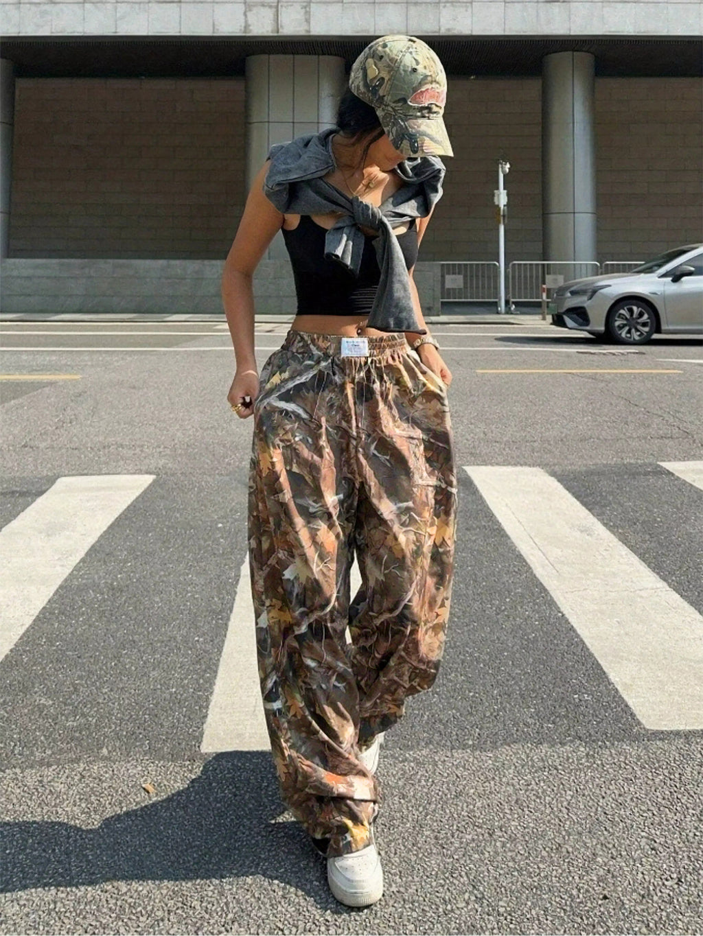 Slimming Casual Pants Hip Hop Retro Street Multi-pocket Camouflage Cargo Pants For Women Y2k Hip-hop Cargo Grunge Baggy Trousers