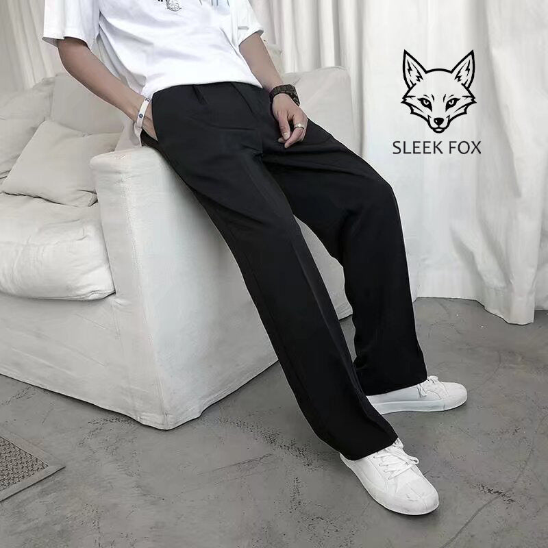 Autumn Trendy Korean Style Drooping Straight Suit Pants Men