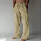Men's Linen Leisure Solid Color Thin Trousers