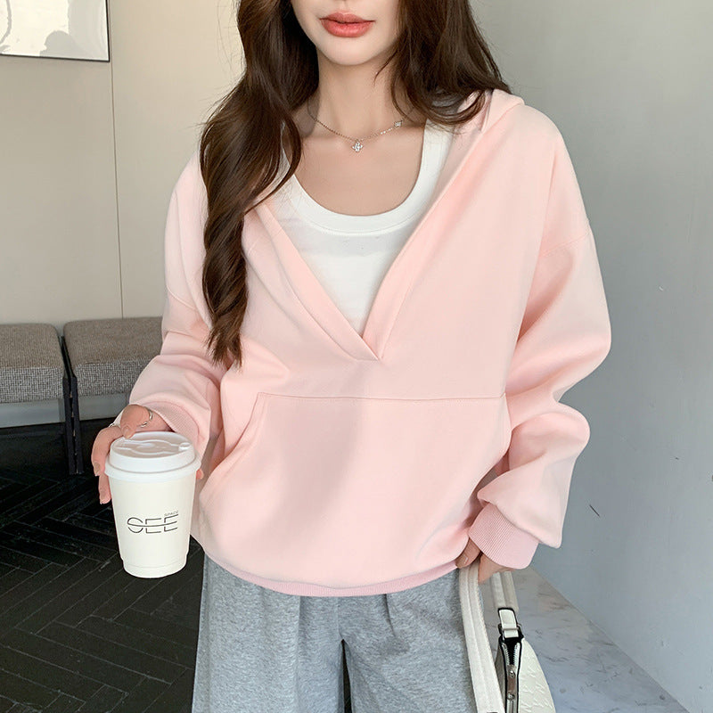 V-neck Hoodie Coat Women's Spring And Autumn