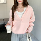 V-neck Hoodie Coat Women's Spring And Autumn