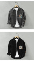 Japanese Vintage Long Sleeve Shirt Men's Fashion