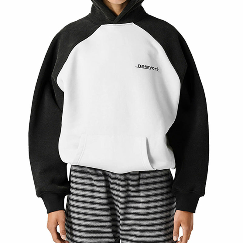 American High Street Ins Style Raglan Long Sleeve Hooded Sweater