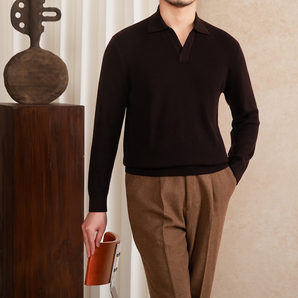 Wool Blended Fashion Slim-fit Long-sleeved Pullover Sweater