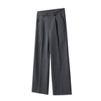 Old Money Style Pleated American Neutral Straight Casual Suit Pants