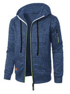 Men's Sports Fitness Casual Jacquard Sweater Hooded Coat