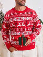 Christmas Sweater Men's Round Neck Loose Jacquard Knitwear