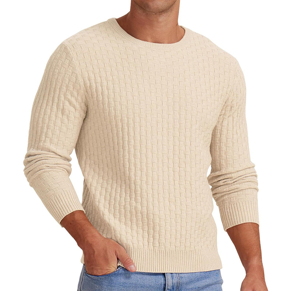 Men's Round Neck Pullover Long Sleeve V-neck