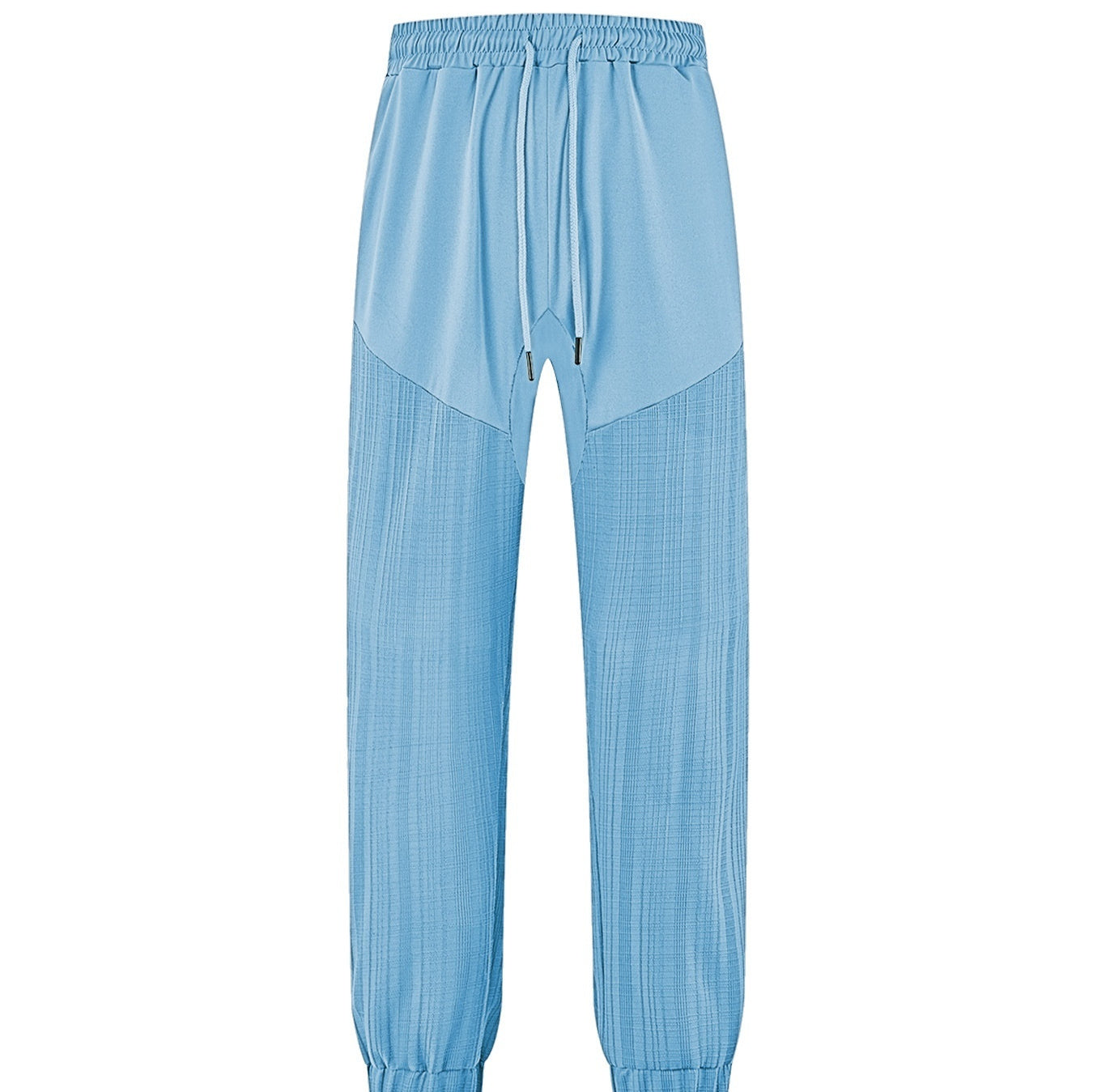Simple Loose Thin Linen-style Sporty Drawstring Patchwork Men's Sweatpants