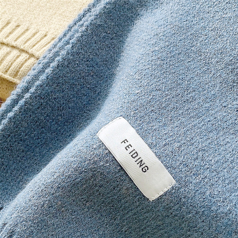 Male And Female Students' Knitted Simple All-match Scarf