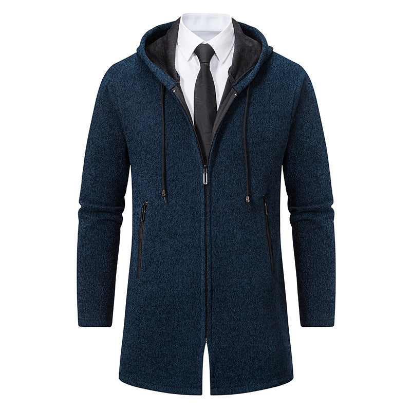 New Men's Chenille Hooded Cardigan Sweater