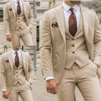 Men's Three-piece Slim-fit Dovetail Groom Dress