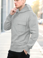 Solid Color Loose Casual Hooded Sweatshirt