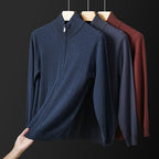 Thickened Zipper Stand Collar Knitted Coat Fashion Twisted Sweater