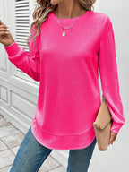 Women's Solid Color Round Neck Loose Stylish Sweatshirt