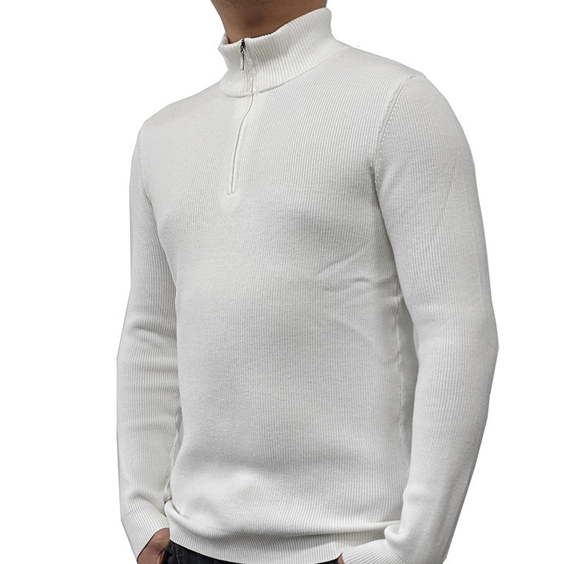 Men's American-style Half-turtleneck Zipper Sweater