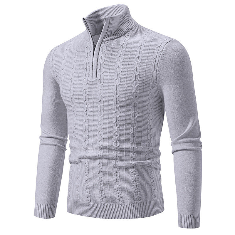 Casual Simple Stand-up Collar Slim Fit Men's Knitwear Sweater