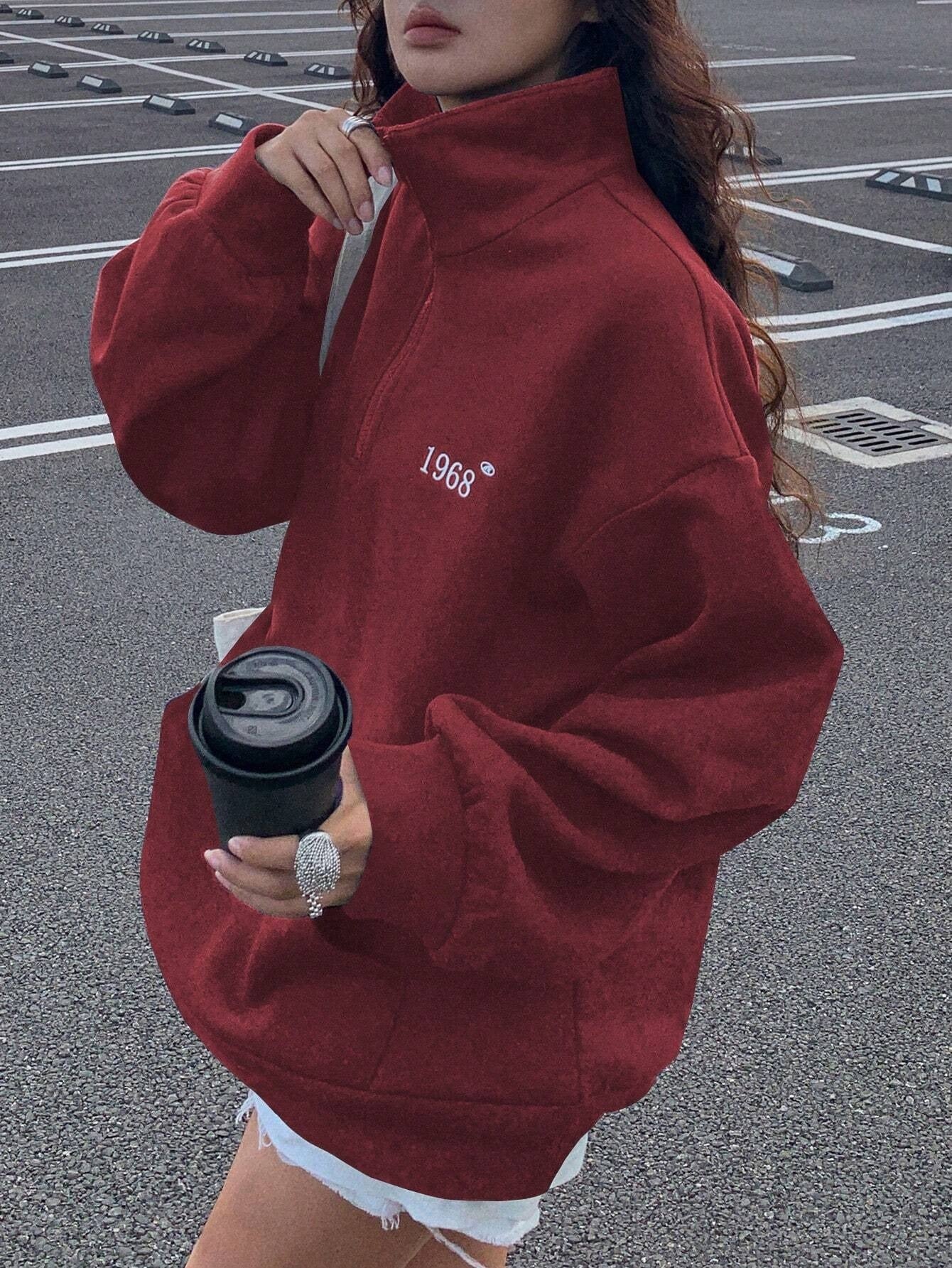 Women's Loose Wool Sports Sweater With A Collar