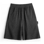 American-style Heavy Gray Loose Profile Straight Breathable Shorts
